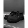 Men's Trendy British Style Height-Increasing Round Toe Matte Leather Derby Shoes - High-End Japanese Low-Top Martin Style