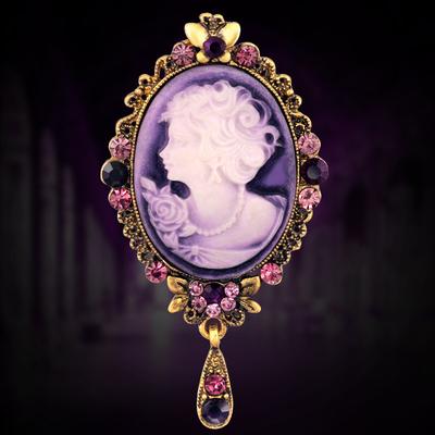 Ladies' Jewelry Brooch Vintage Beauty Portrait Crystal Brooch Alloy Inlaid Diamond Accessory Brooch