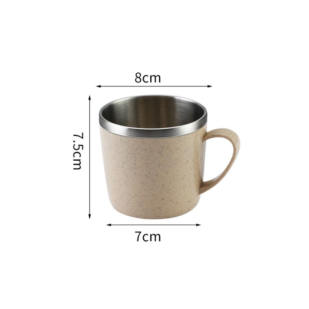 304 Stainless Steel Tea Mugs Plastic Handle Children Milk Cup Double Layer Coffee Cups Kids