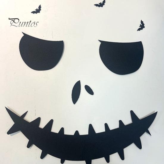 Halloween Wall Decals Skeleton Hand Pumpkin Felt Decals, Spooky Cutout Stickers, Horror Party Decorations Self Adhesive Seasonal Art for Door