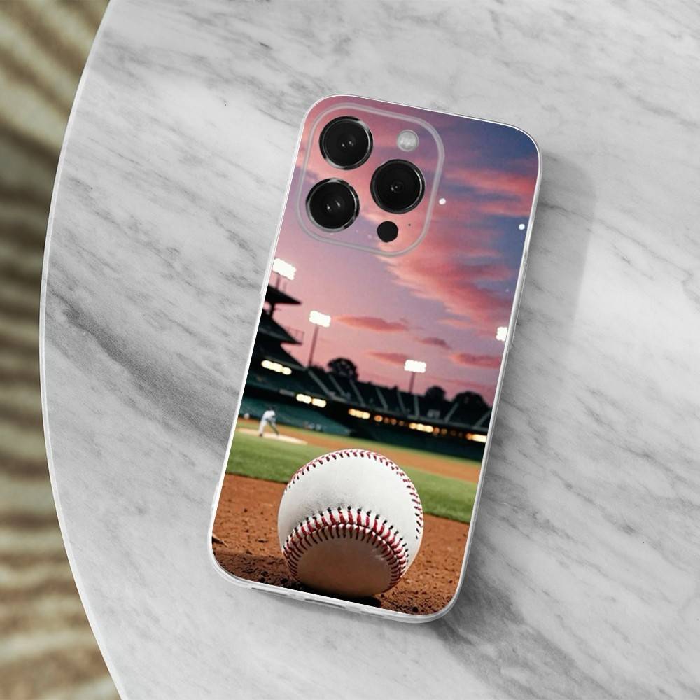 Sport Art Baseball Phone Case For iPhone,14,13,12,15,Pro,Max,Plus,11,17,16,X,XS,XR,SE,Mini Transparent Soft Cover