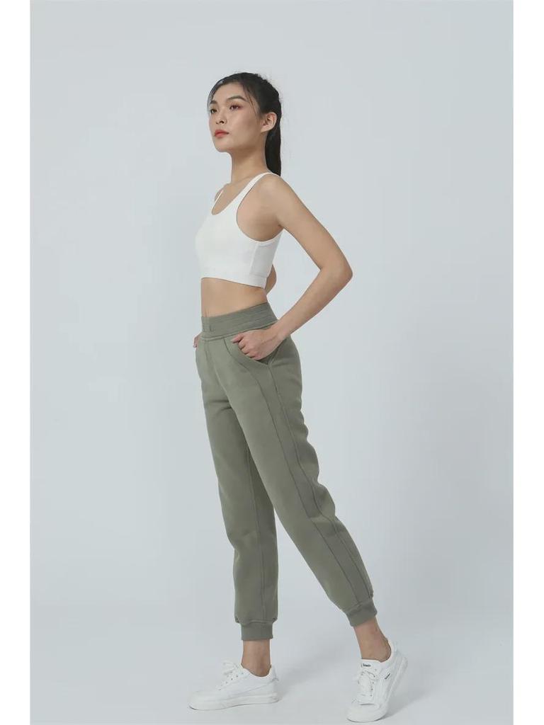 Pantaloni de sport pentru scuba cu talie înaltă de pluș pentru femei - Pantaloni de sport de yoga, periați, calduri, pentru fitness și îmbrăcăminte ocazională toamna/iarna