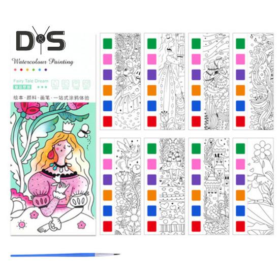 

1/2/3/4 шт. Карманная книга для рисования акварелью, яркие цвета, закладка своими руками, веселая детская книга для рисования акварелью A