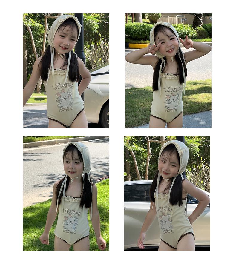 2025 Stylish Bunny Sling One-Piece Swimsuit for Girls - Adorable Summer Beachwear