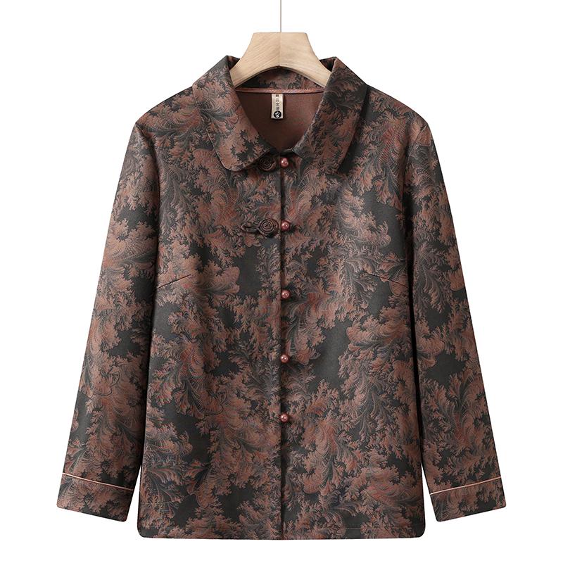 

Autumn-Spring Jackets and Long-Sleeve Tops for Middle-Aged and Elderly Women 3XL (115-130 kg recommended)