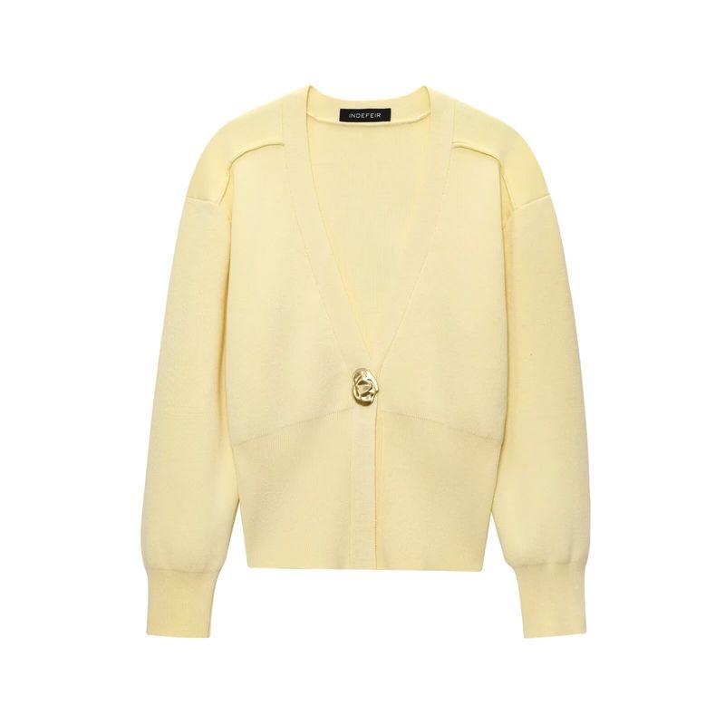 Kaslead New Women Clothes Western Style Fashion Simple and Versatile Knit Cardigan Outerwear 930073