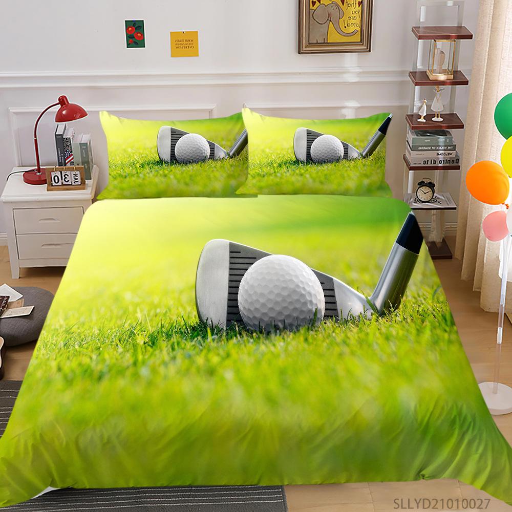Golf 3D Digital Printing Polyester Bedding Two Or Three-Piece Set Can Be Mixed Batch