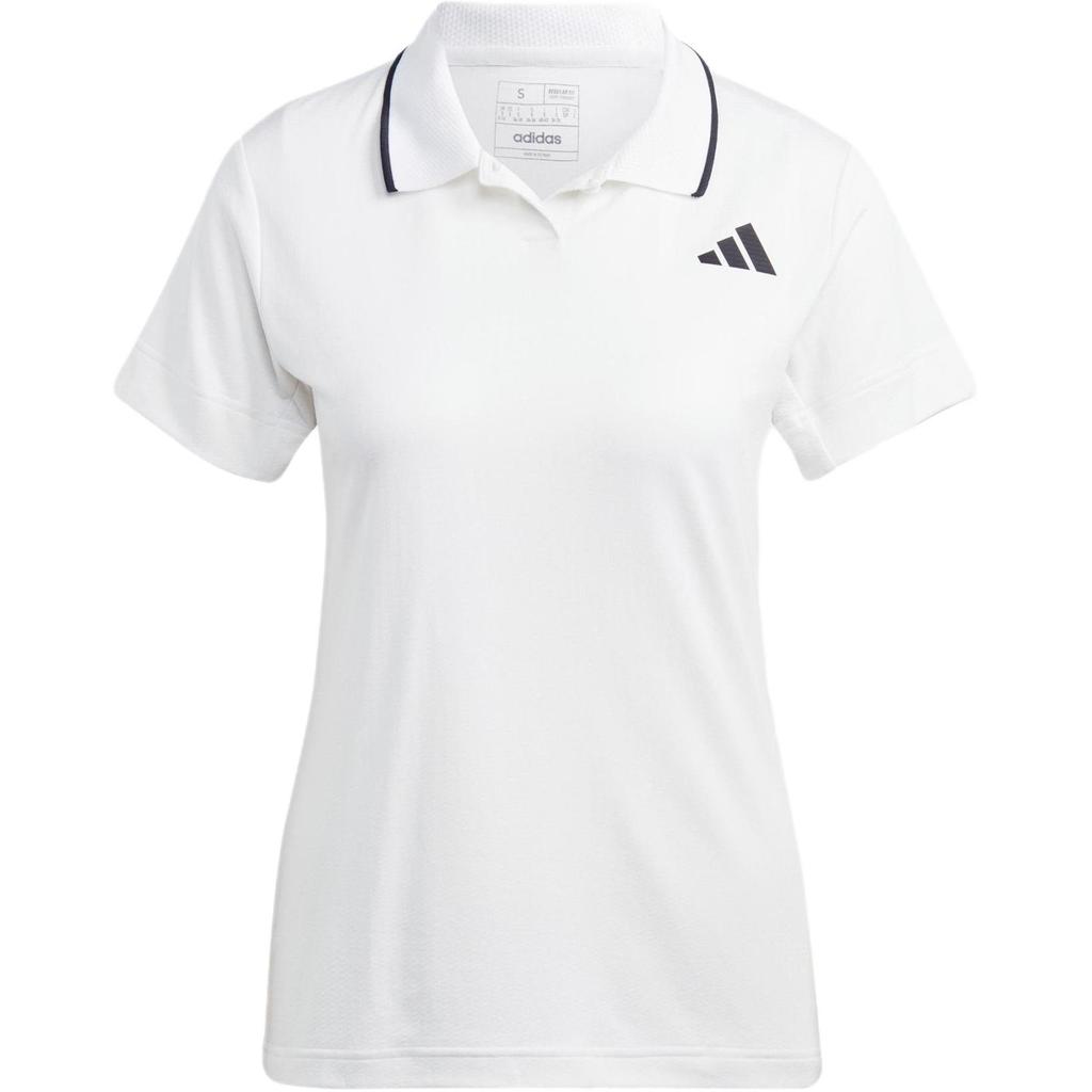 Adidas Tennis Freelift Polo Shirt Logo Half Button Placket Short Sleeve Women Tops White HS1651