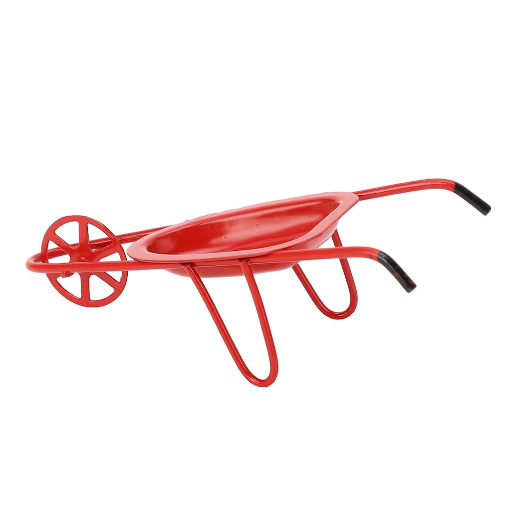 Miniature Trolley 1: 12 Scale Multifunctional Exquisite Dollhouse Rolling Cart Model Red