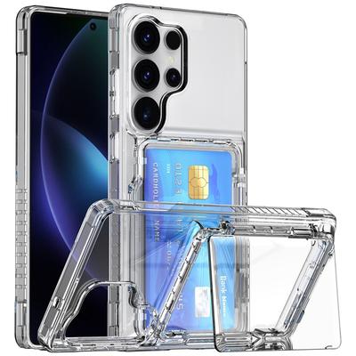 Geeignet für Samsung S25 Ultra Transparent PC Handyhülle S24 Set aus Bier Flip Kartenhalter S23 Sturzsichere Schutzhülle