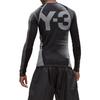 Y-3 Striped Slim Fit Long Sleeve T-Shirt Men Tops Black Gray HY5874