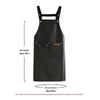 PU Soft Leather Waterproof Kitchen Apron, Oil-Proof, Wash-Free, Unisex Strap Waistband for Cooking and Catering.