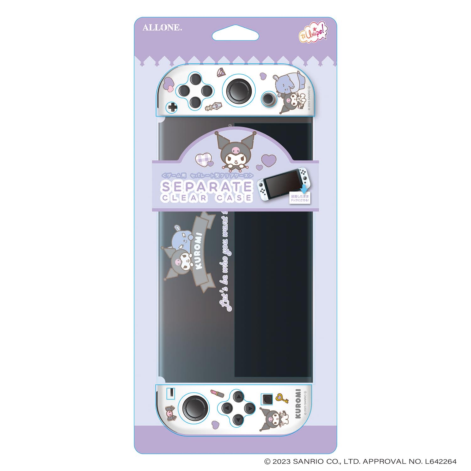 

Прозрачный чехол для Switch OLED #Unipo Sanrio Characters Kuromi ALG-NSUQKUSC