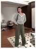 Gray Slim Fit Petite Korean Style Zip-Up Hooded Cardigan for Women, Ideal for Early Autumn/Spring Upper Outerwear