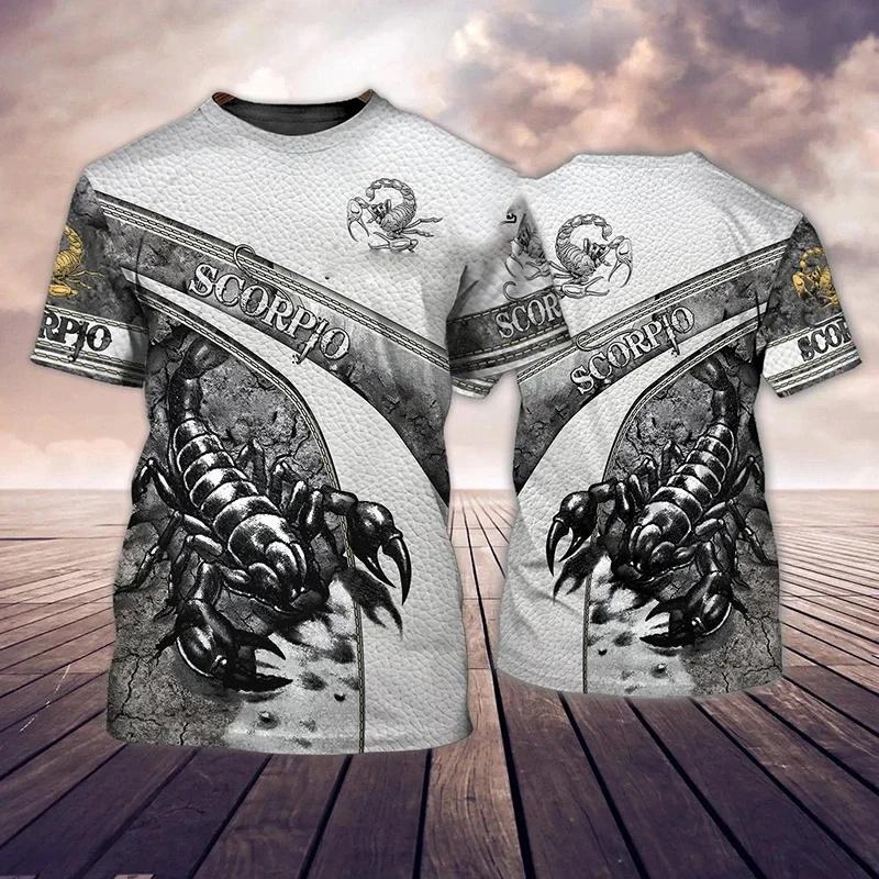3D Printed Scorpion T Shirt For Men Cool Animal Pattern Tees Summer Casual Short Sleeves O-Neck Tops Street Loose T-Shirts