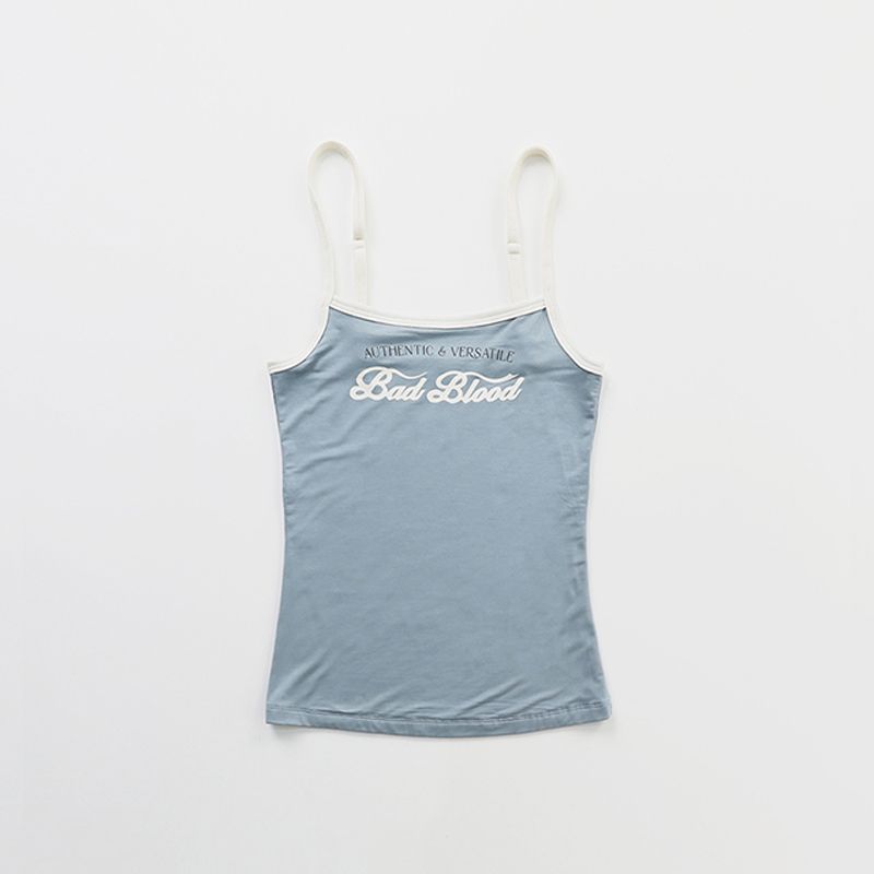 Badblood American Gyaru Sexy Cami Women Letter Embroidery Gyaru Niche Slim Fit Inner Wear Top Tide