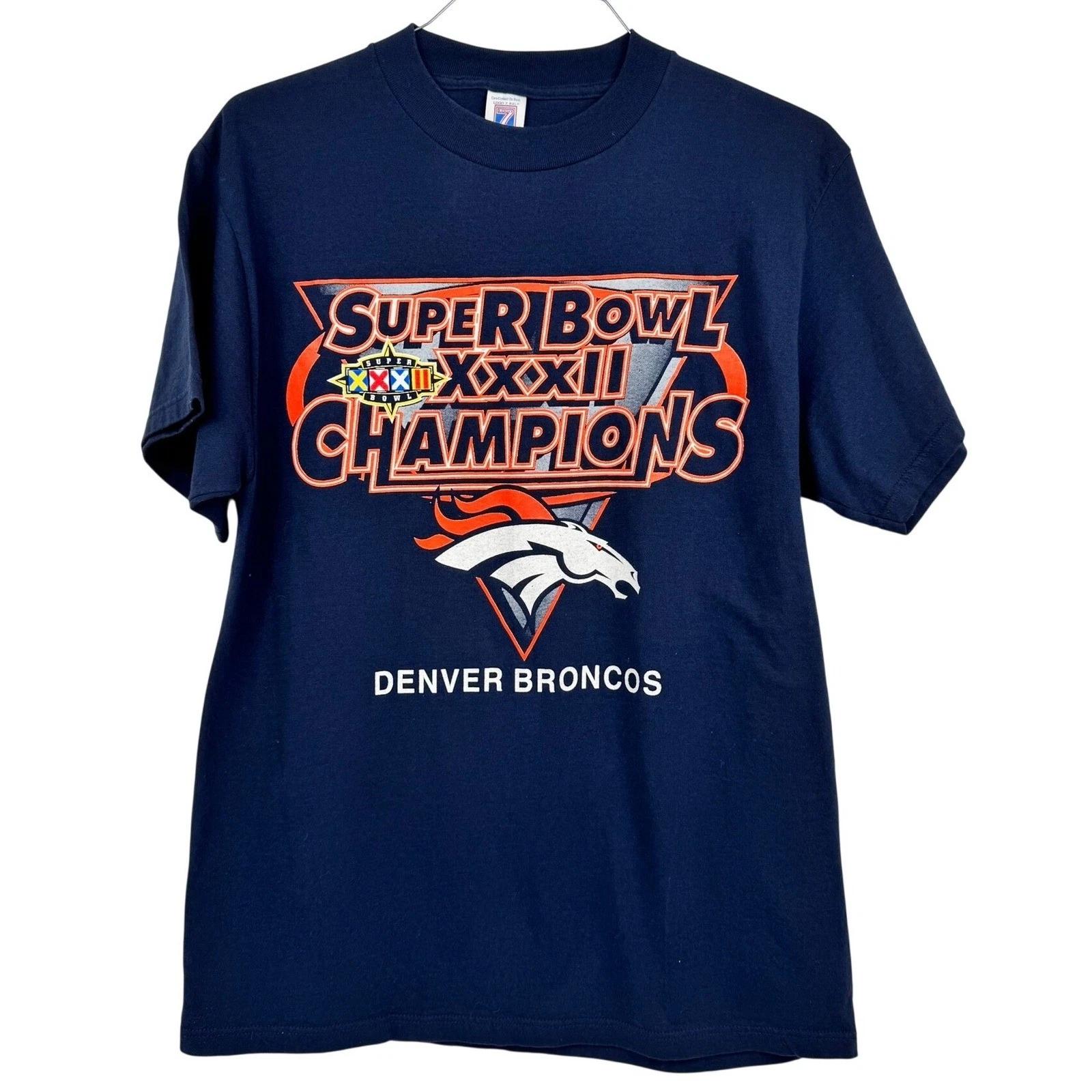 VTG 1998 Denver Broncos Super Bowl XXXII Champions T-Shirt Sz Large 41  Chest S