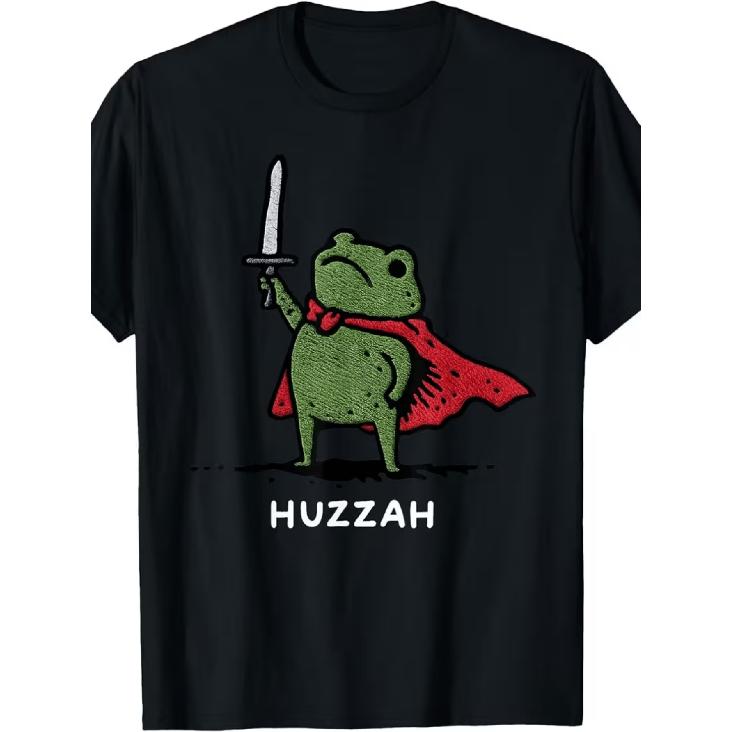 Men'S "Frog Life" Graphic T-Shirt - Casual Short Sleeve Round Neck Summer Tee with Frog Print, Machine Washable & Breathable for Outdoor Activities,,