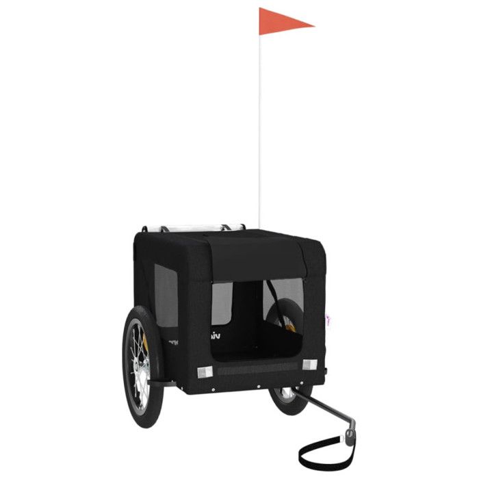 VidaXL Bicycle Trailer for Dog Black Oxford Fabric and Iron 93919