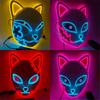 Halloween Cat Face Mask for Women Halloween Glow LED Masks Anime Cosplay Masks Halloween Christmas Party Lighting Cat Masks