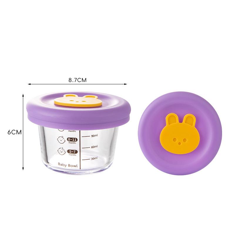 Glass Bowl Baby Food Supplement Bowl With Scale Portable Lunch Box Food Storage Seal Heating Food Grade Silicone