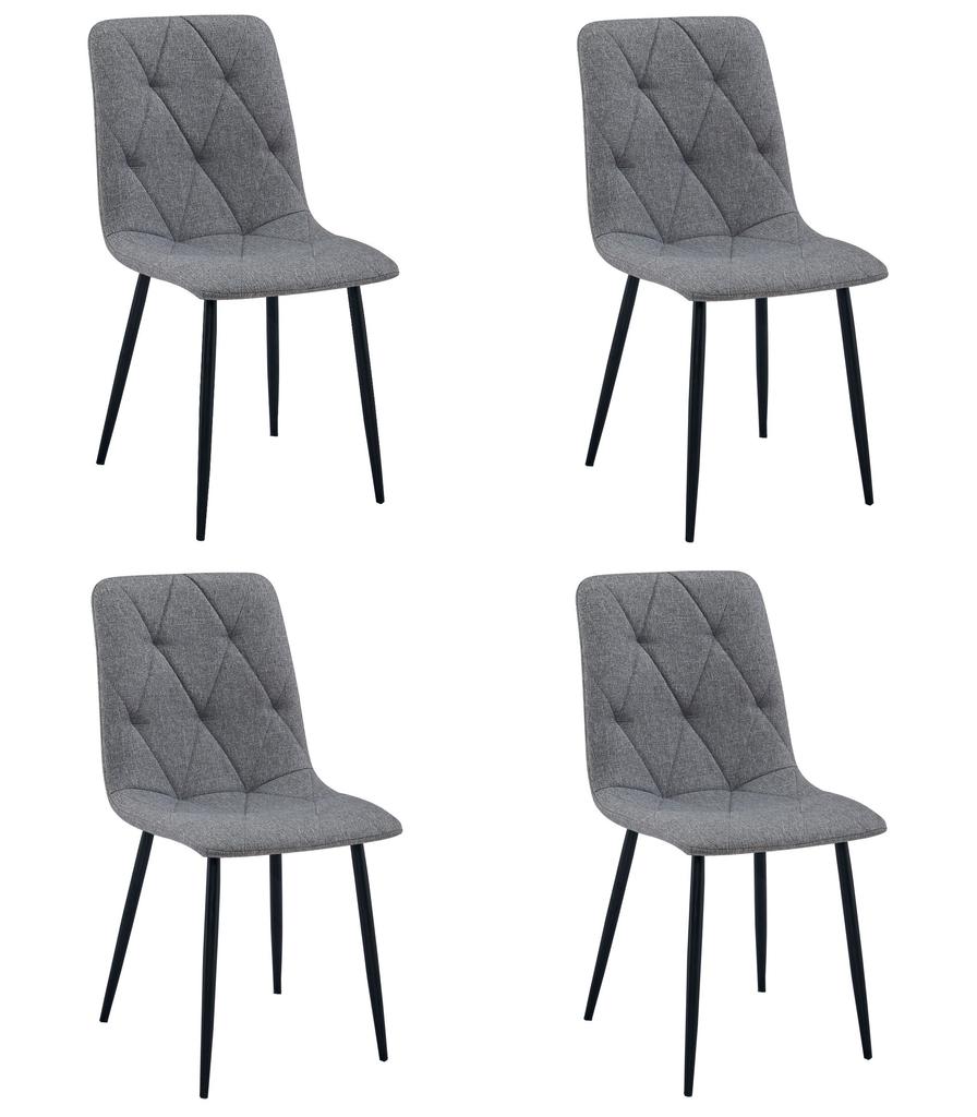 LIBRA Chair - Dark Gray Fabric / Black Legs X 4
