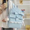 Schoolbag Japanese Ins Cute Bow Soft Girl Backpack High Value College Style Junior High School Girls Sweet Backpack -