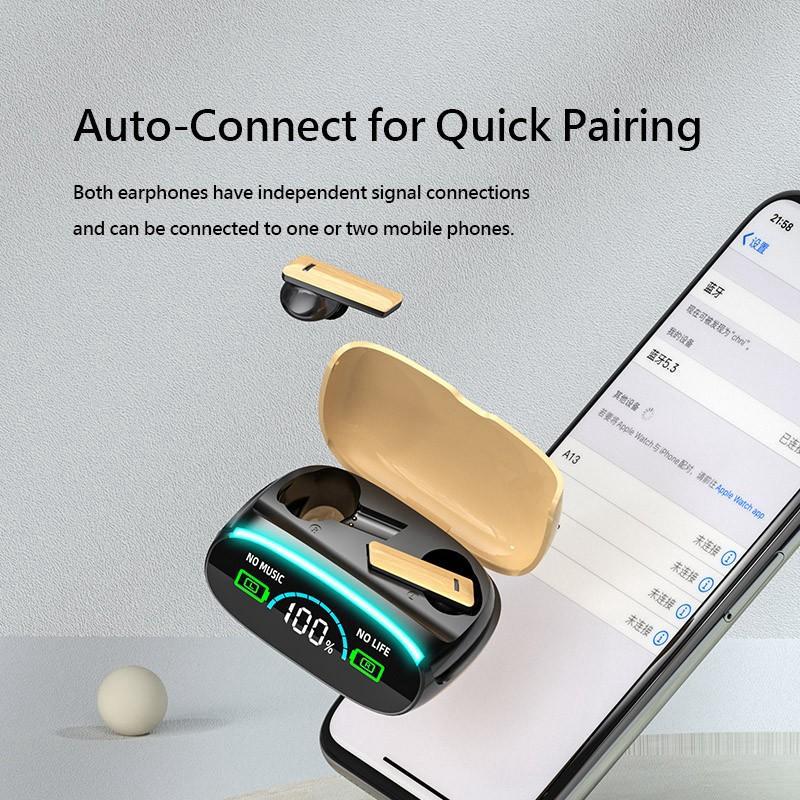 Wireless Long Battery Life Earbuds Simulated Log Bluetooth 5.3 Headset Touch Control Support Emergency Phone Charging