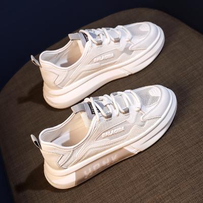Hidden Height Increasing White Shoes Women's Shoes New Versatile Breathable Sports Casual Sneakers Summer Thin Mesh Shoes