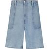 Linen Blend American Trend Retro Drawstring Waist Light Denim Shorts Men Shorts 4RF907G