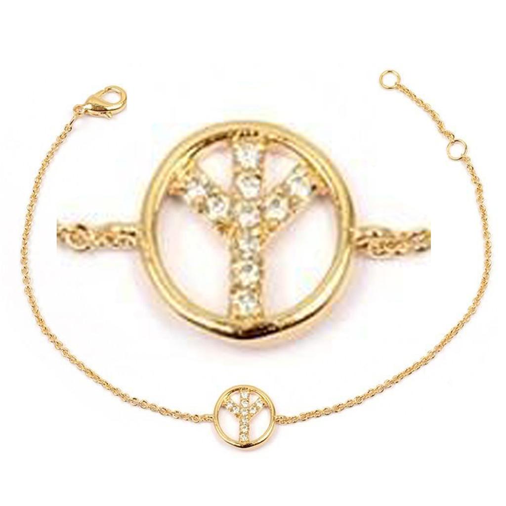 Les Trésors De Lily [M8878] - Gold Plated Bracelet 'Peace' White Gold - 10 Mm