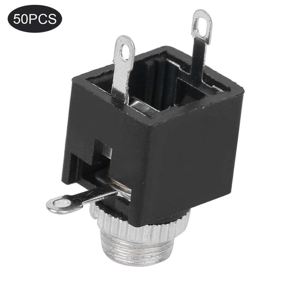 50PCS Headphone PJ-301M Audio TS DIP 3.5mm Jack 3 Pins Temperature Resistance Plug Adapter Terminals Radio PCB Panel