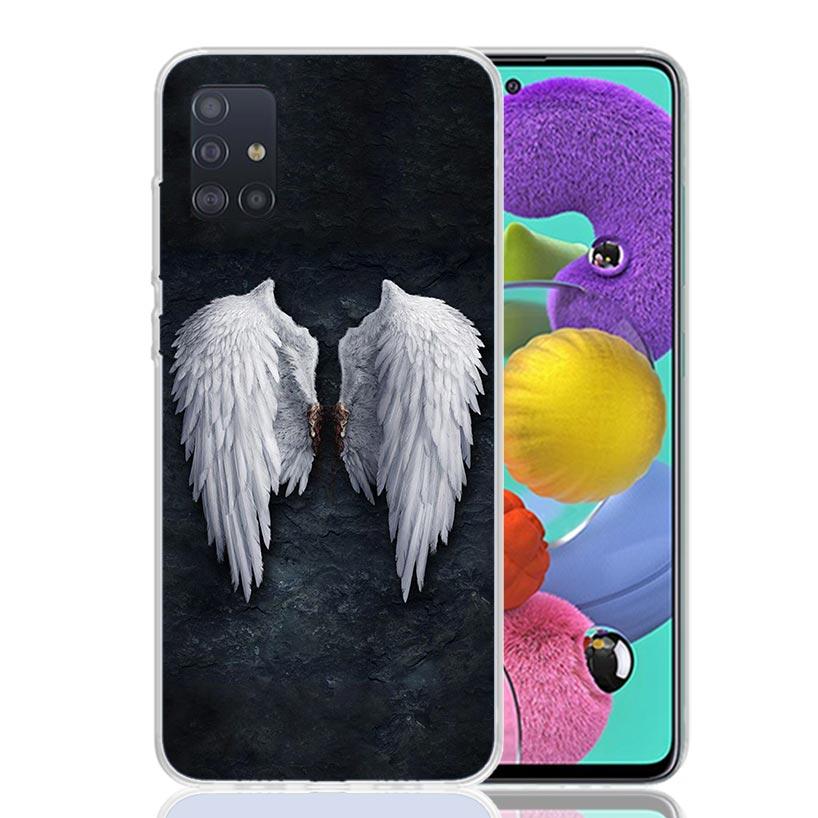 Angel Wings Feather Phone Case For Samsung Galaxy A52 A32 A22 A12 A02S A50S A30S A51 A31 AA71 Note 20 Ultra 10 S10 Plus Galaxy A