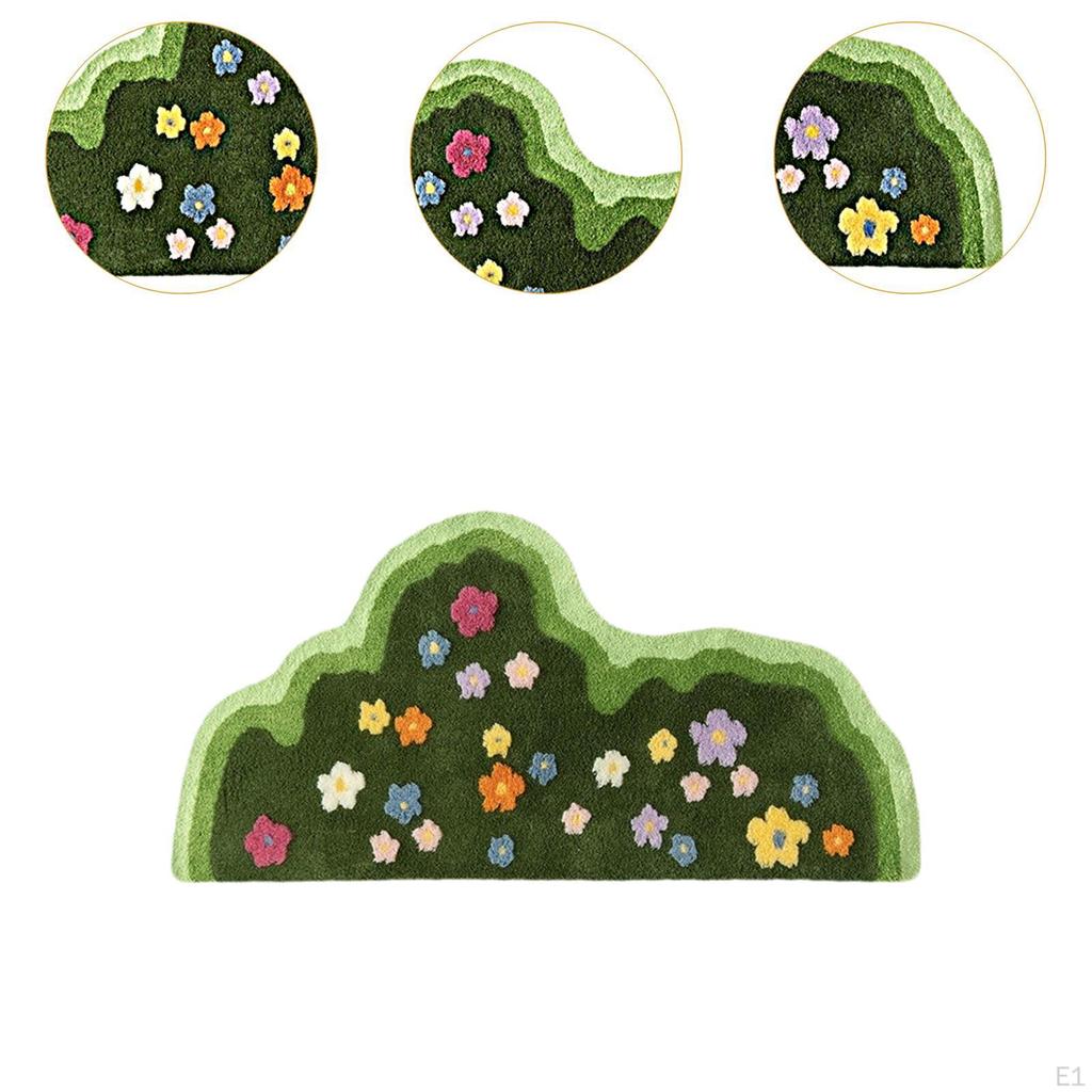 Decorative Carpet Floor Mat Aesthetic Nonslip Practical Soft Fashion Plants Flower Rug Irregular