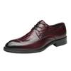 First Layer Cowhide New British Genuine Leather Handmade Carving Brogue Leather Shoes Men's Business Formal Derby Shoes