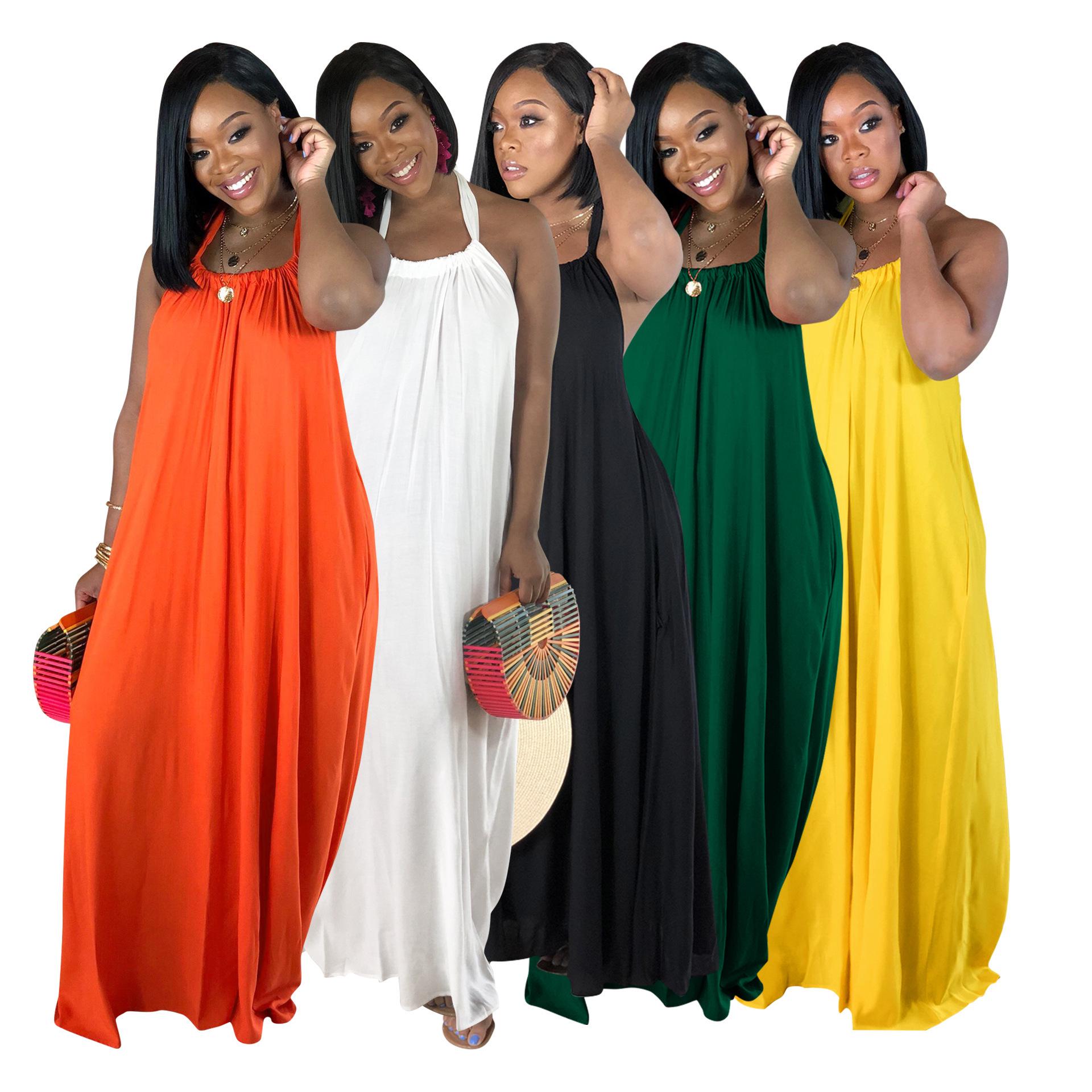 

Bohemian Candy Color Sleeveless Sling Dress for Women XL