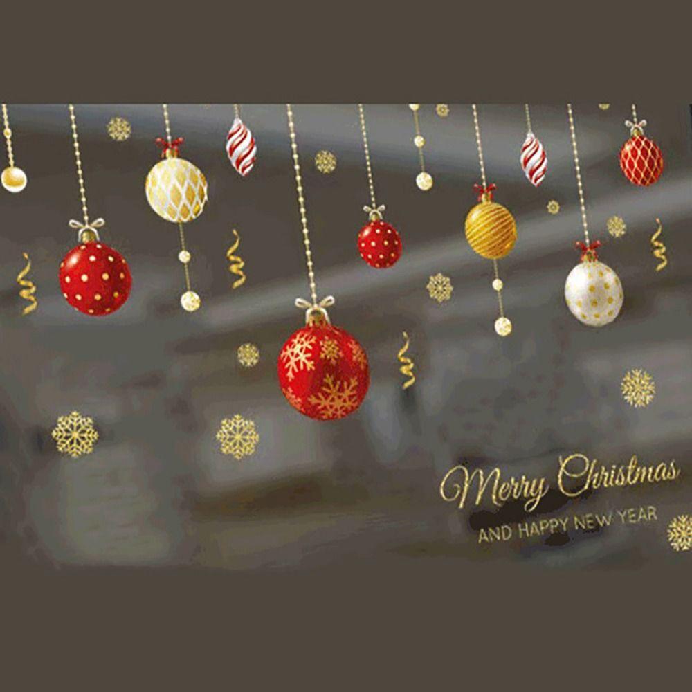 Waterproof Christmas Window Sticker Christmas Balls Holiday Window Decor  Glass Doors