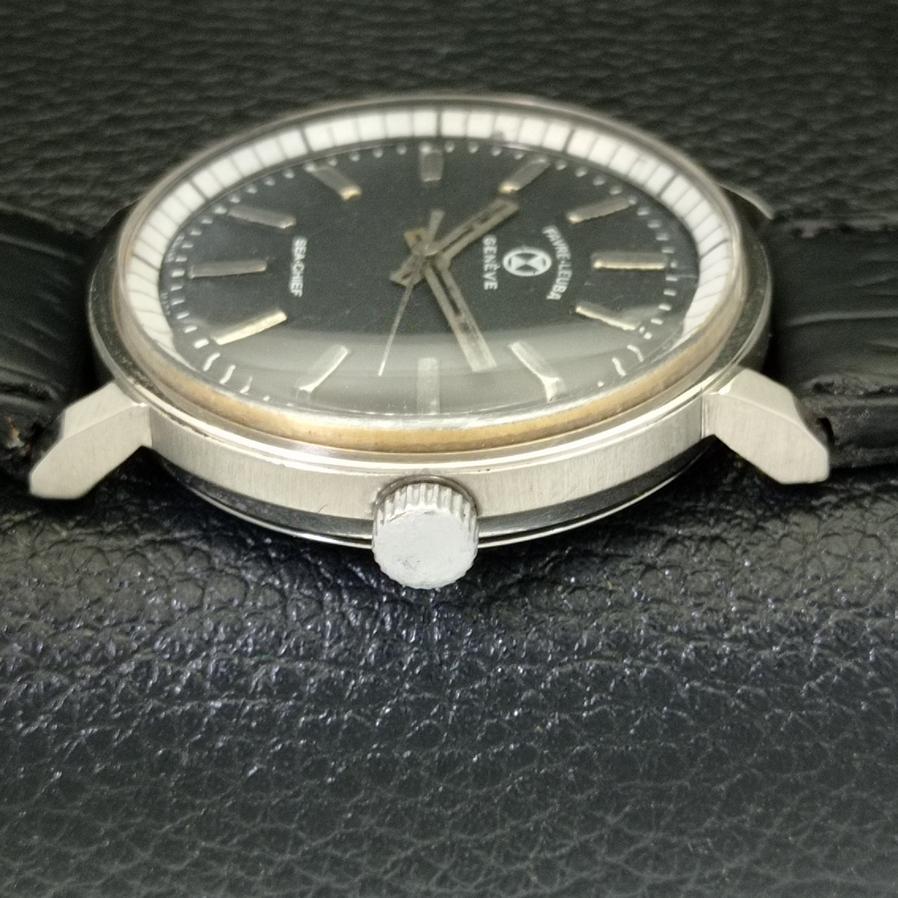 USED FAVRE LEUBA GENEVE SEA CHIEF 253 SWISS MENS BLACK DIAL WATCH a427713-2 R1054-a427713