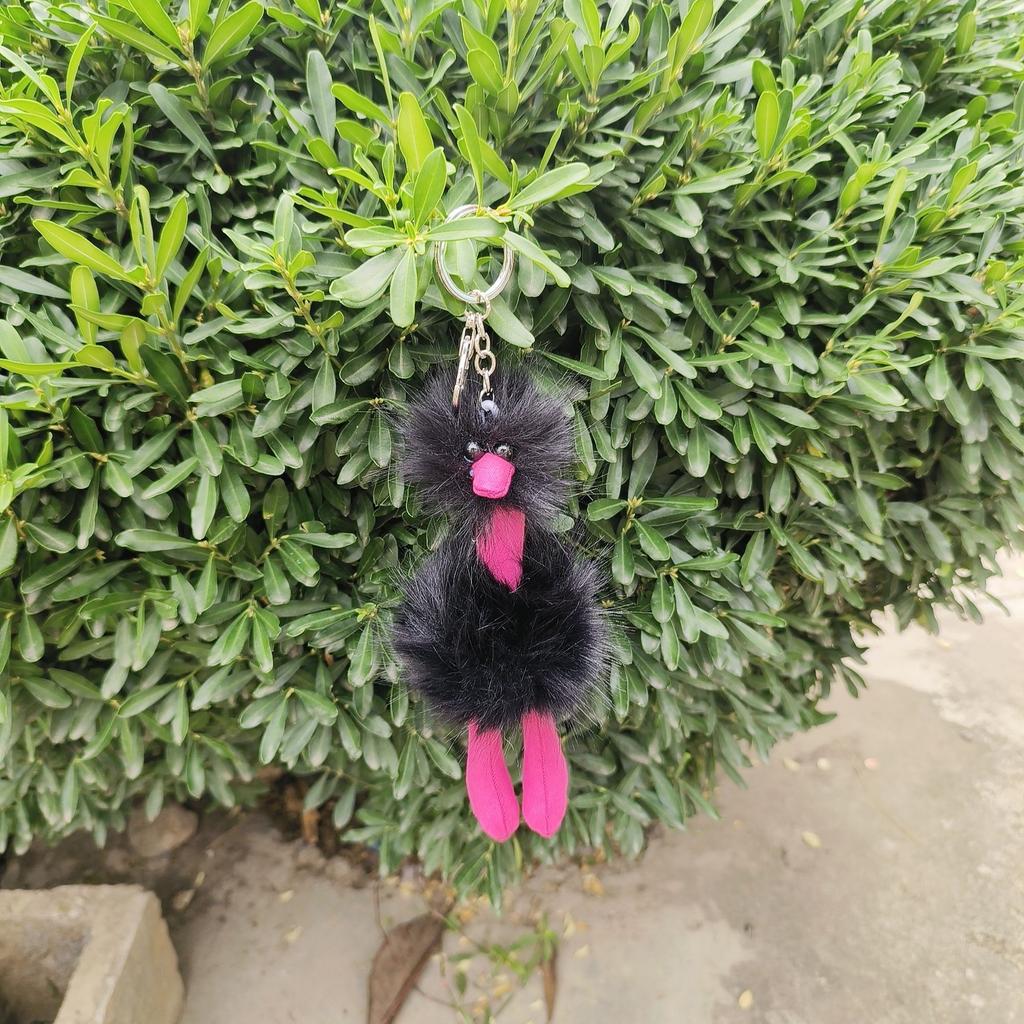 Puppe Strauß Anhänger Plüsch Schlüsselanhänger Niedlicher Bunter Fellball Rucksack Schlüsselanhänger Kreative Frauen 2025 Weihnachten Neujahrsgeschenke 1 Stück