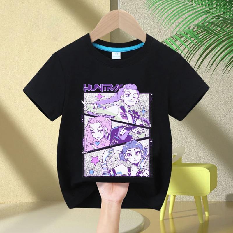 2025 Hot Movie Baby Girls T Shirt Soft Cotton Children's Clothing KPop Demon Hunters Fans Gifts Kids Clothes Fashion Casual Tops