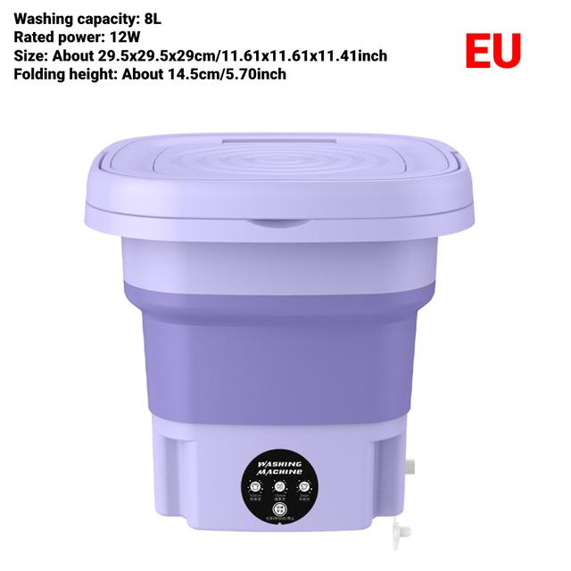 8L faltbare Waschmaschine, tragbare Socken, Unterwäsche, Höschen, einziehbare Haushaltswaschmaschine, 3 Modelle mit Schleudern und Trocknen