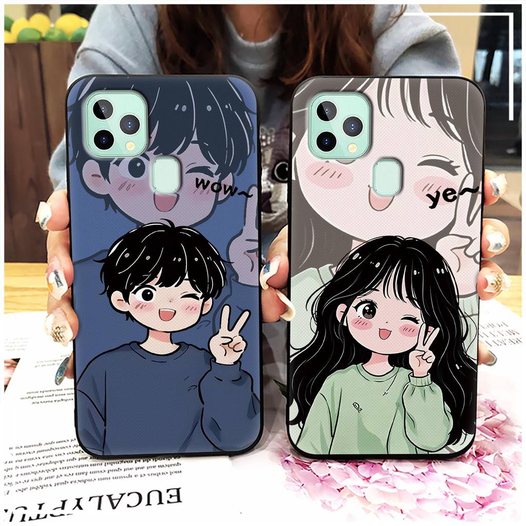 Anti-knock Cartoon Phone Case For Oukitel C22 Protective Soft case Cute Silicone Full wrap Couple Back Cover Waterproof