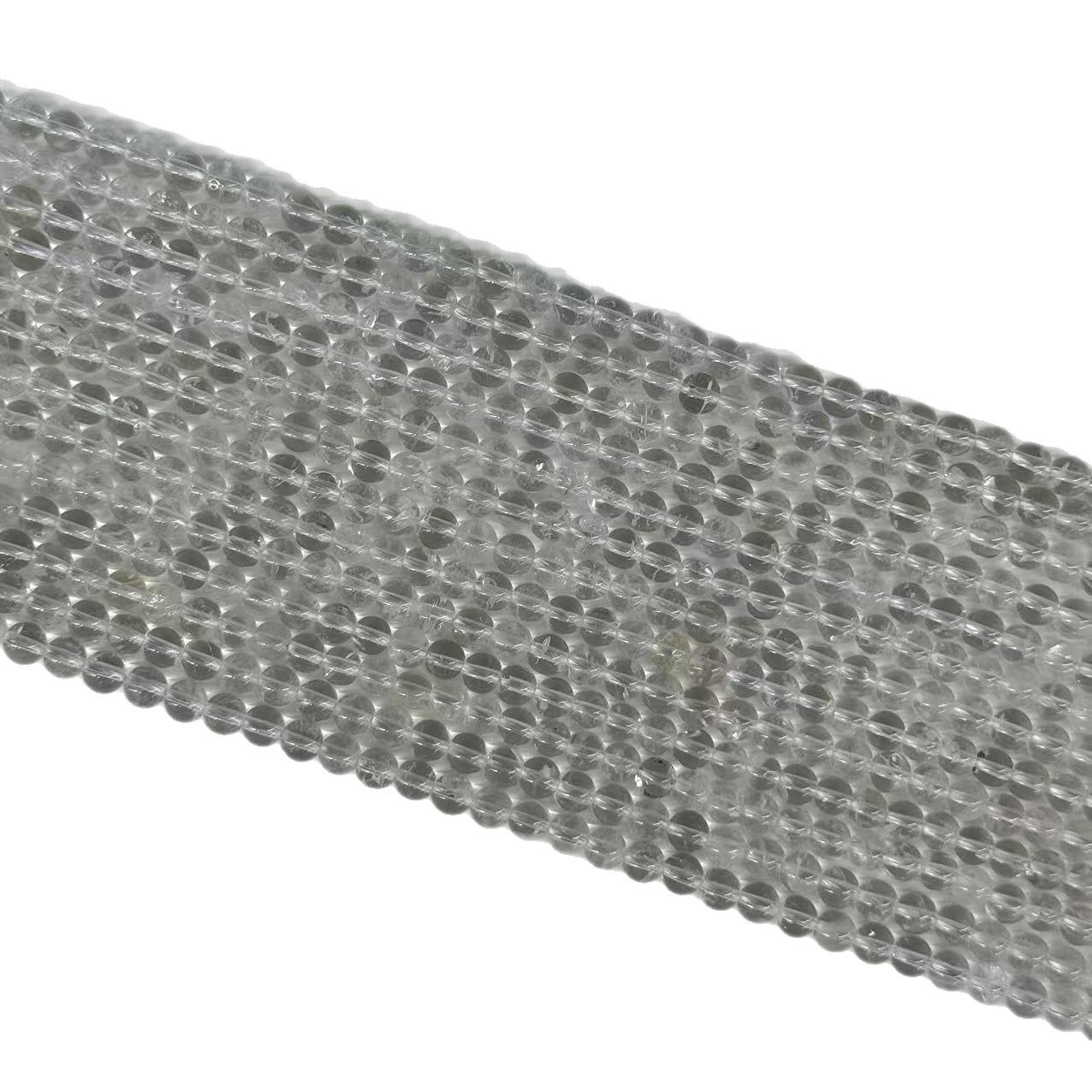 Натуральная прозрачная белая хрустальная круглая бусина нить для DIY украшений 4mm