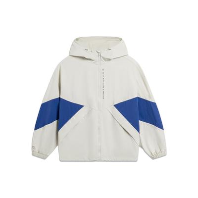 Wade Series Colorblock Kapuzen-Windbreaker Herren Oberbekleidung Silber-Birke Traumblau AFDU013-5