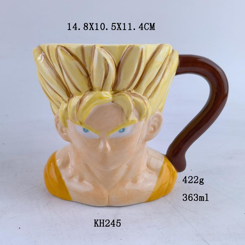 Ceramic Dragon Ball Mugs, Sun Wukong Mugs, Creative Cartoon and Anime Wukong Cups, Four-star Dragon Ball Cups
