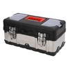 14 Inch Tool Box Large Capacity Stainless Steel Lockable Tool Organizer with Removable Tray for Home Auto Repair