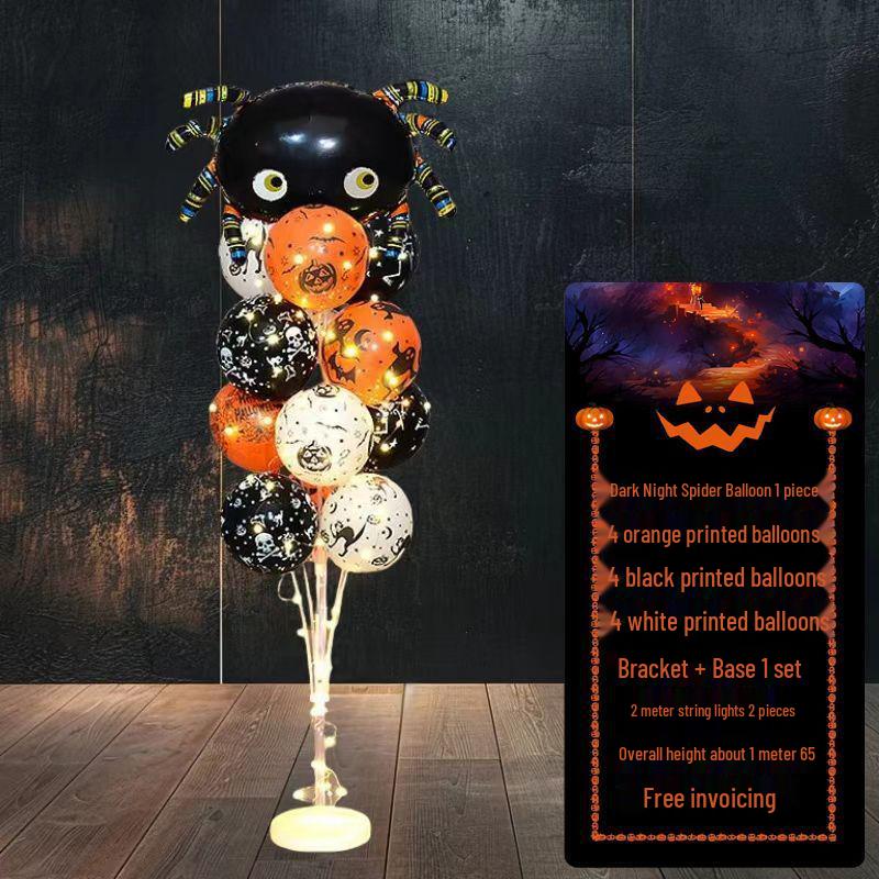 Halloween Pumpkin Skeleton Balloon Columns for Party and Event Decoration
