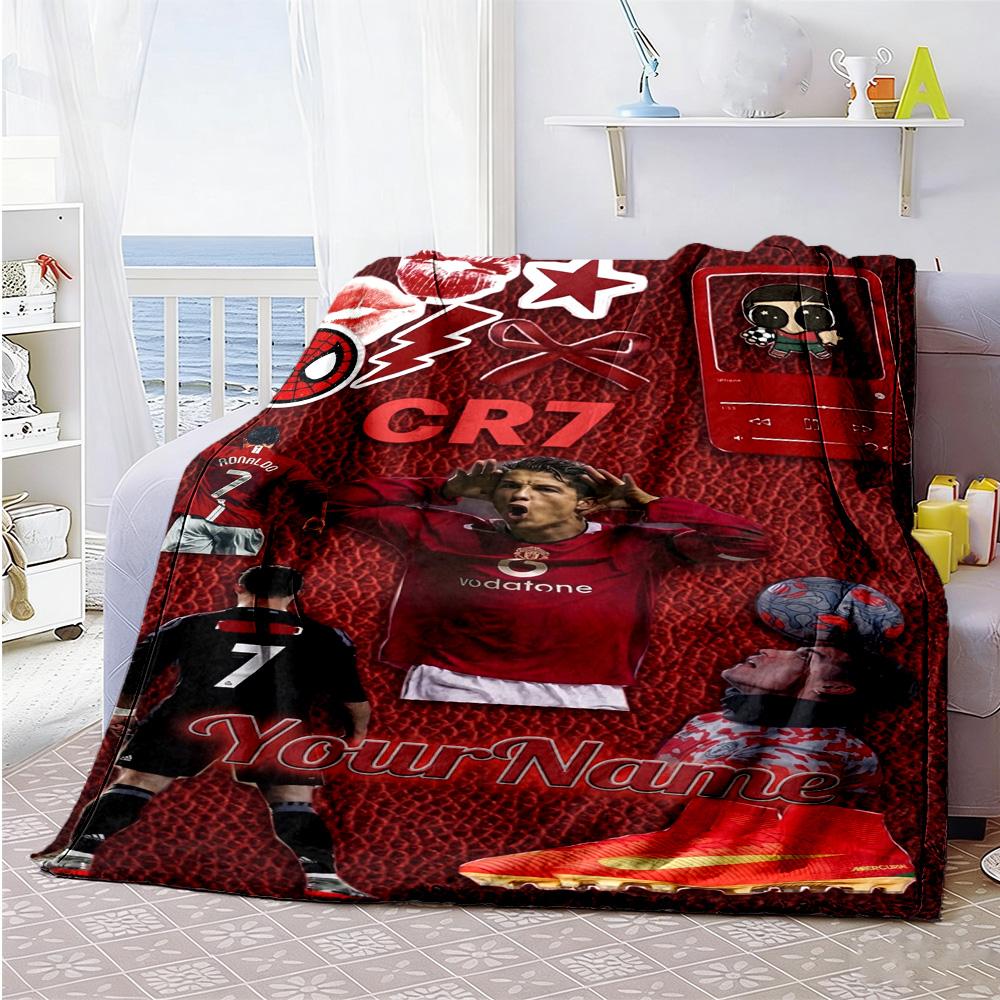 Cristiano Ronaldo 72 Personalisierte Decke Überwurf Personalisierte Decke Weich Warm Gemütlich Großartig für Bettwäsche Nickerchen Bett Heimdekoration Ideal für Alle Jahreszeiten