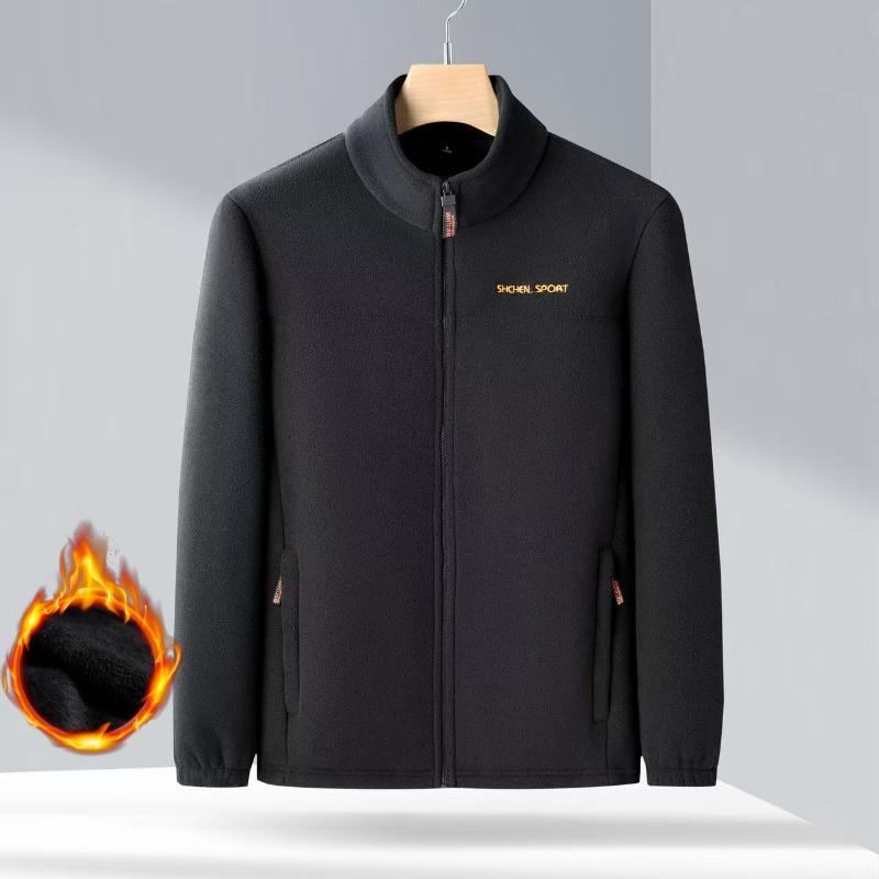 

Мужские осенне-зимние куртки из полар-флиса – Флисовые куртки с воротником-стойкой и бархатной подкладкой S чёрный