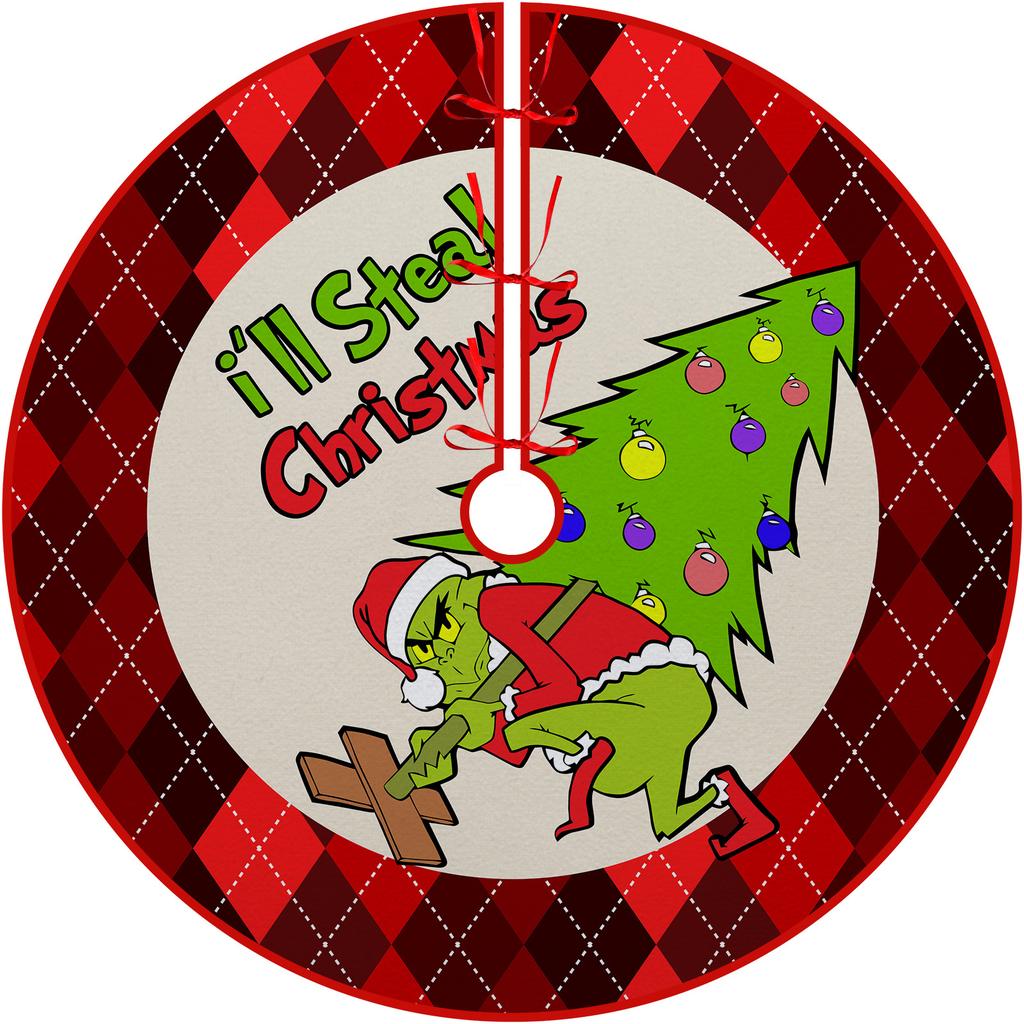 Ozdoba na choinkę dolna spódnica choinkowa obwód choinki nadruk kreskówkowy